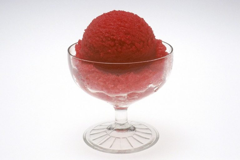 sherbet in a glass cup