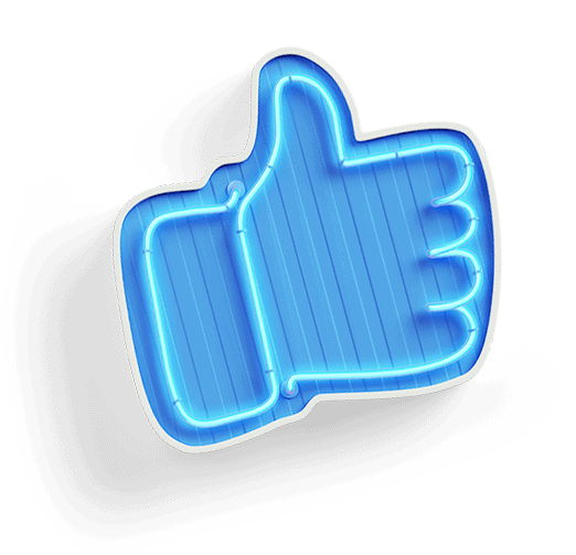 Blue Thumbs up icon